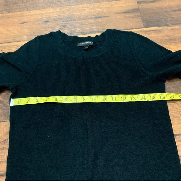 Banana Republic Black Knit Top Size M Short Sleeve Cotton Sweater Women’s - Picture 6 of 10